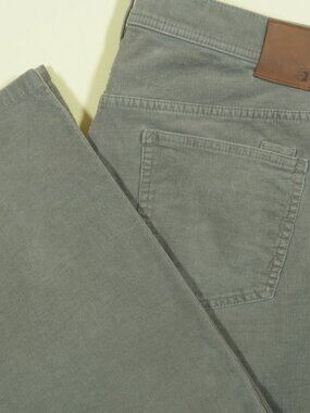 Duck Head 5 Pocket Corduroy Pants Mens 35 Gray Flat Front Stretch